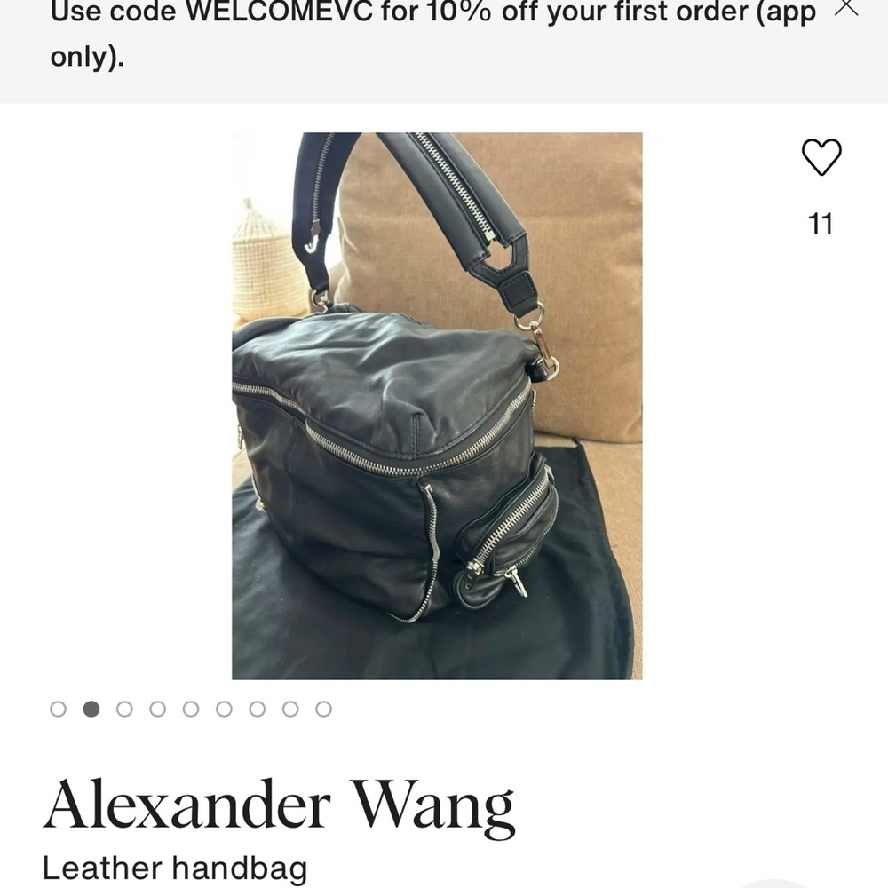 Alexander Wang Black Leather Shoulder Bag - Picture 2 of 12